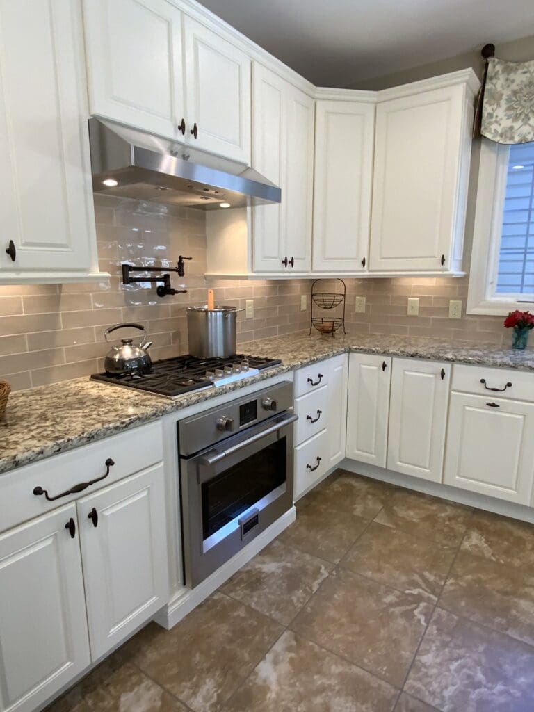 Pot Filler Above Gas Burning Stove In Kitchen